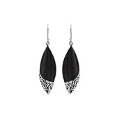 AE-1206-SHB Sterling Silver Earring With Black Shell Jewelry Bali Designs Inc